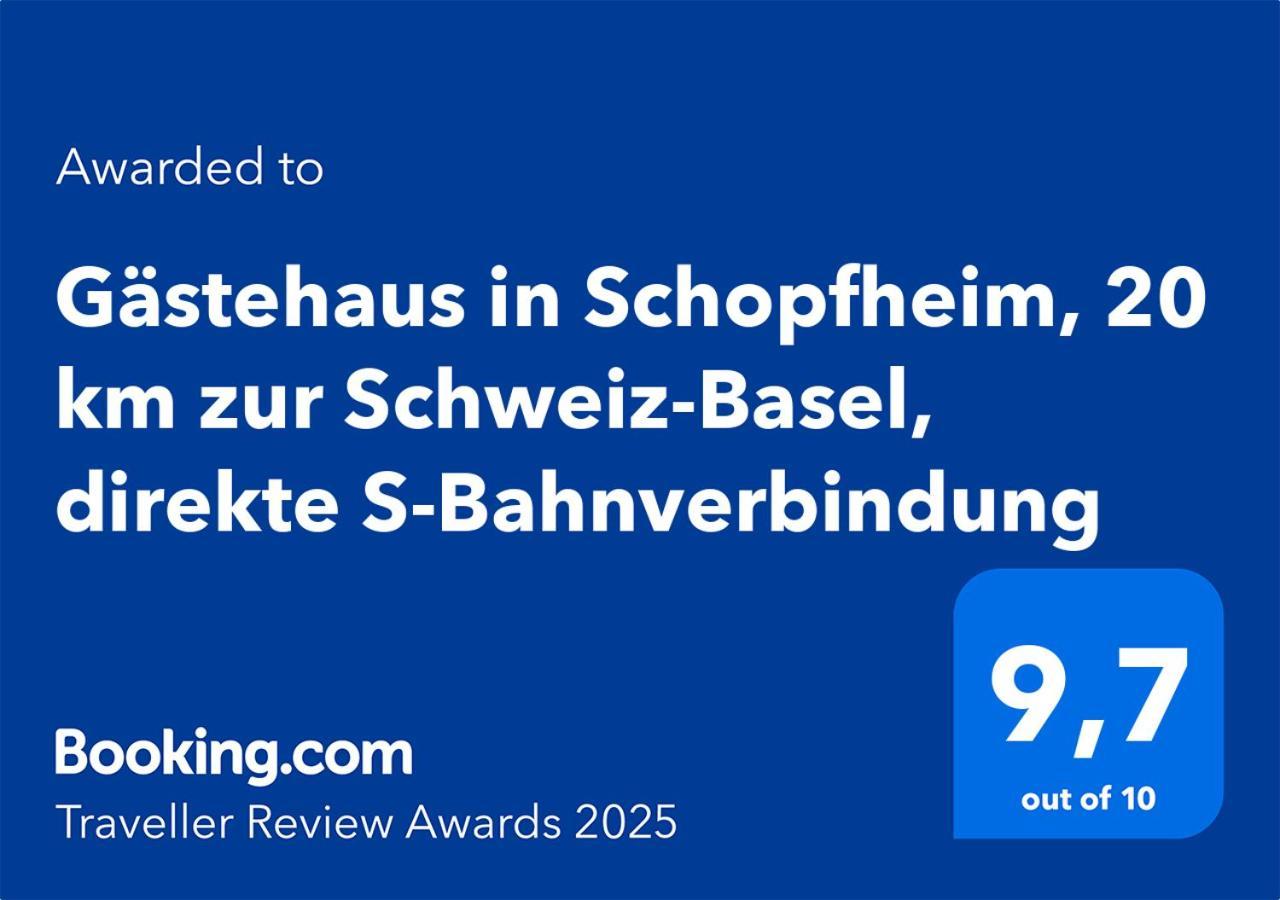 Gaestehaus In Schopfheim, 20 Km Zur Schweiz-Basel, Direkte S-Bahnverbindung Zewnętrze zdjęcie